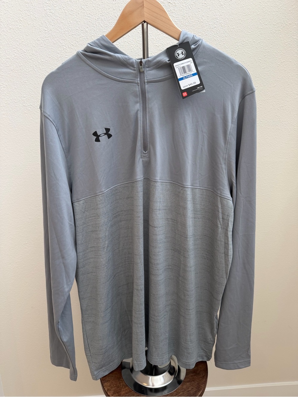 Under Armour Gray Hooded 1/4 Zip Performance Jacket